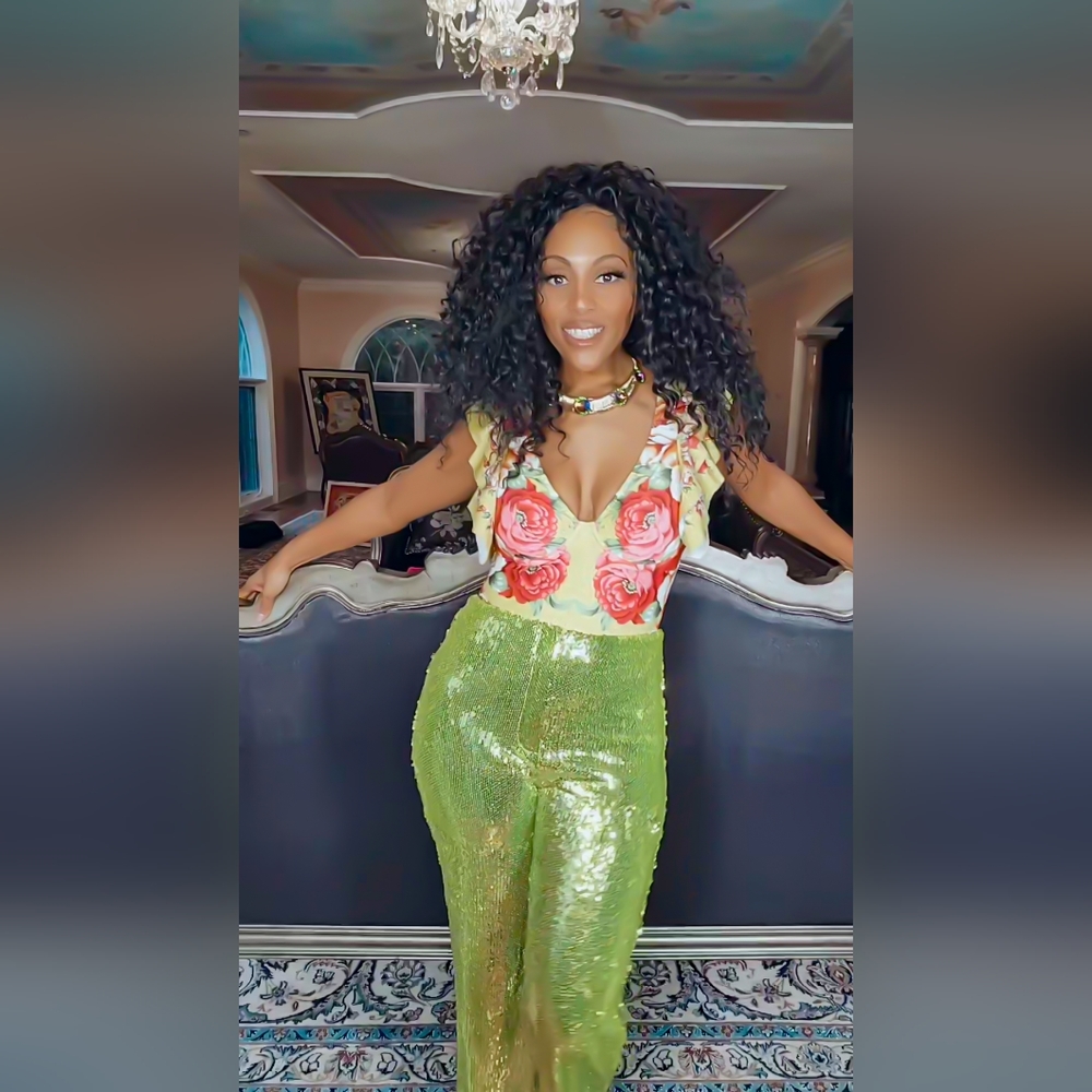 Callie Sparkling Lime Sequin Green Red Or Gold Pa… - image 7